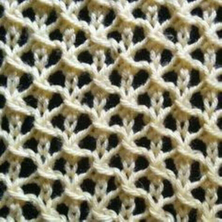How to knit the English Mesh Lace stitch pattern
